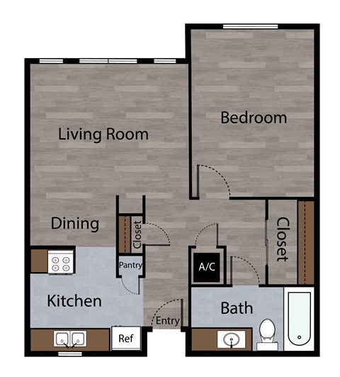 a floor plan of a bedroom apartment